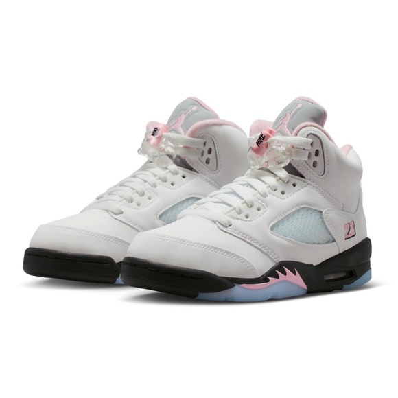 🤍🌸 Nike Air Jordan 5 Retro Soft Pink White 🌸🤍